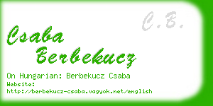 csaba berbekucz business card